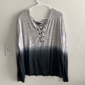 Ombré Cross-Front Sweater